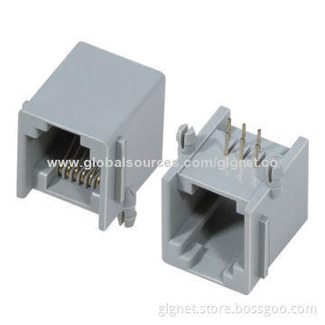 6p6c/6p4c/6p2c modular jacks, right angle with ears on both sides